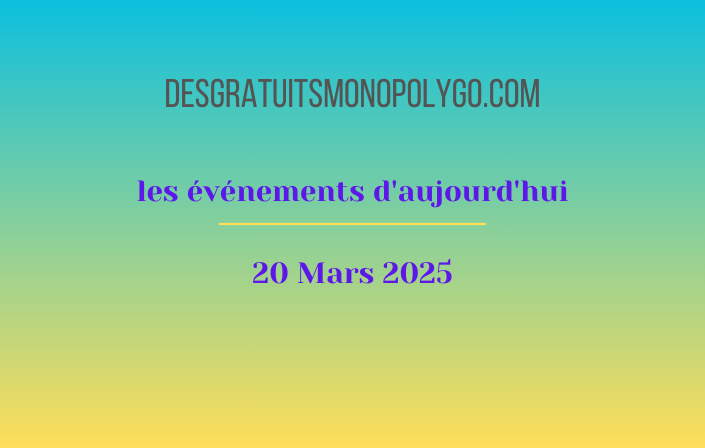 Événements du jour (20 mars 2025) – Remise des prix
